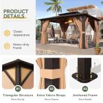 Aoxun 12'x10' Hardtop Aluminum Gazebo with Curtains