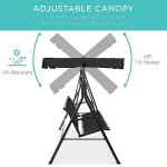 Adjustable Canopy Swing Glider Loveseat Bench