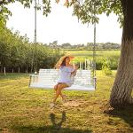 VINGLI Heavy Duty Outdoor Wooden Porch Swing