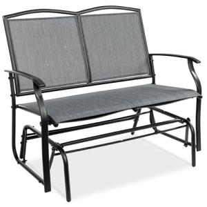 2-Person Outdoor Patio Swing Glider Steel Bench