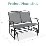2-Person Outdoor Patio Swing Glider Steel Bench