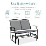 2-Person Outdoor Patio Swing Glider Steel Bench