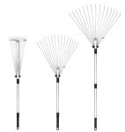 Adjustable Telescopic Leaf Rake for Garden Use