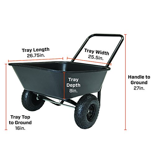 Garden Star Dual-Wheel Wheelbarrow/Garden Cart