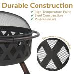 Sunnydaze 91.4cm Black Crossweave Patio Fire Pit