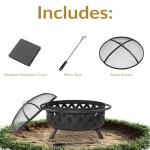 Sunnydaze 91.4cm Black Crossweave Patio Fire Pit