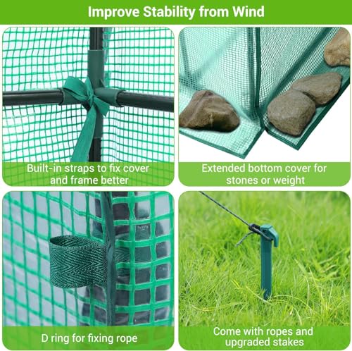 Ohuhu 3-Tier 12-Shelf Outdoor Greenhouse with Screen Windows