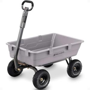 Gorilla Carts Heavy Duty Poly Garden Wheelbarrow Cart
