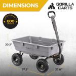 Gorilla Carts Heavy Duty Poly Garden Wheelbarrow Cart