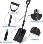 Lightweight Aluminum Snow Shovel - Adjustable & Portable