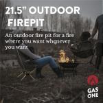 Gas One 22” Wood Burning Fire Pit with Lid