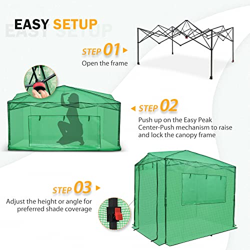 EAGLE PEAK 8x6 Portable Walk-in Greenhouse, Zippered Doors