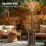 Sweetcrispy 48,000 BTU Propane Patio Heater with Wheels