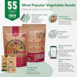 Vegetable Seeds Variety Pack - 55 Non-GMO Seeds