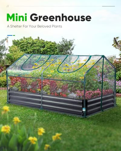 Mini Cloche Greenhouse with Elevated Bottom, Waterproof UV-Resistant
