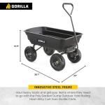 Gorilla Carts Poly Garden Dump Cart, 600 lb Capacity