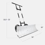 Heavy-Duty 36in Snow Pusher with Adjustable Handle