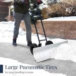Heavy-Duty 36in Snow Pusher with Adjustable Handle