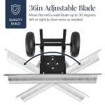Heavy-Duty 36in Snow Pusher with Adjustable Handle