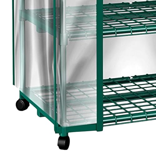 Portable 4 Tier Mini Greenhouse with Locking Wheels