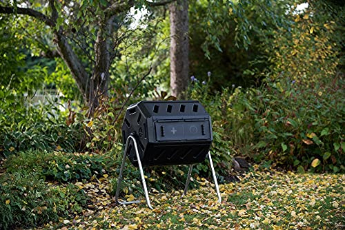 FCMP Outdoor IM4000 Dual Chamber Tumbling Composter - Black