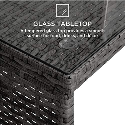 4-Piece Outdoor Wicker Patio Conversation Set - Gray/Cream
