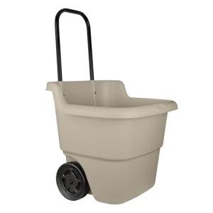 Suncast 15.5 Gal Multi-Purpose Cart with Wheels, Brown/Taupe