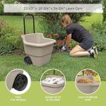 Suncast 15.5 Gal Multi-Purpose Cart with Wheels, Brown/Taupe