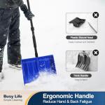 Yocada 55-Inch Snow Shovel with D-Grip Handle