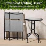3-Piece Patio Bistro Dining Set with Textured Glass Tabletop