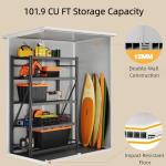 Gizoon 5x3 FT Grey Resin Outdoor Storage Shed