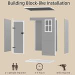 Gizoon 5x3 FT Grey Resin Outdoor Storage Shed