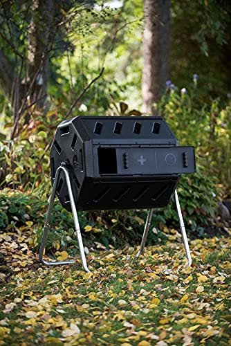 FCMP Outdoor IM4000 Dual Chamber Tumbling Composter - Black