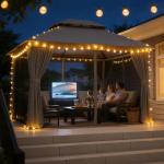 10x12 Metal Frame Outdoor Gazebo with Netting