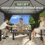 10x12 Metal Frame Outdoor Gazebo with Netting