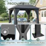 10x12 Metal Frame Outdoor Gazebo with Netting