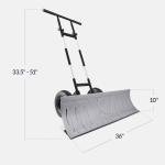 Heavy-Duty 36in Snow Pusher with Adjustable Handle