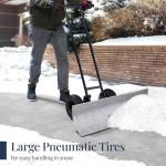 Heavy-Duty 36in Snow Pusher with Adjustable Handle