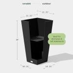 Veradek V-Resin Black Taper Planter Set, 30" - 2pc