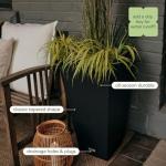 Veradek V-Resin Black Taper Planter Set, 30" - 2pc