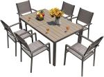 Homall 7 Piece Patio Dining Set with Stackable Chairs