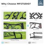 Outdoor Garden Bench with Floral Pattern, Cast Iron Frame