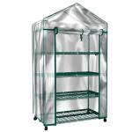 Portable 4 Tier Mini Greenhouse with Locking Wheels