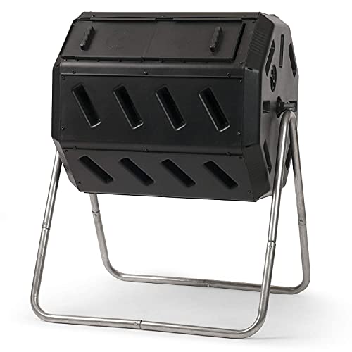 FCMP Outdoor IM4000 Dual Chamber Tumbling Composter - Black