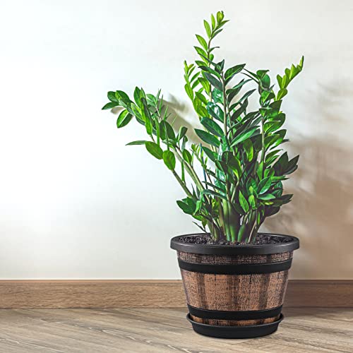 3 Pack 10" Whiskey Barrel Planters with Drainage