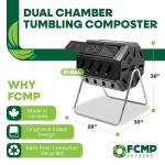 FCMP Outdoor IM4000 Dual Chamber Tumbling Composter - Black