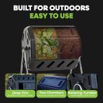 FCMP Outdoor IM4000 Dual Chamber Tumbling Composter - Black