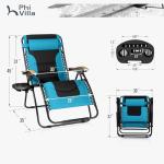 PHI VILLA Oversized Zero Gravity Chair, Patio Recliner