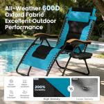 PHI VILLA Oversized Zero Gravity Chair, Patio Recliner