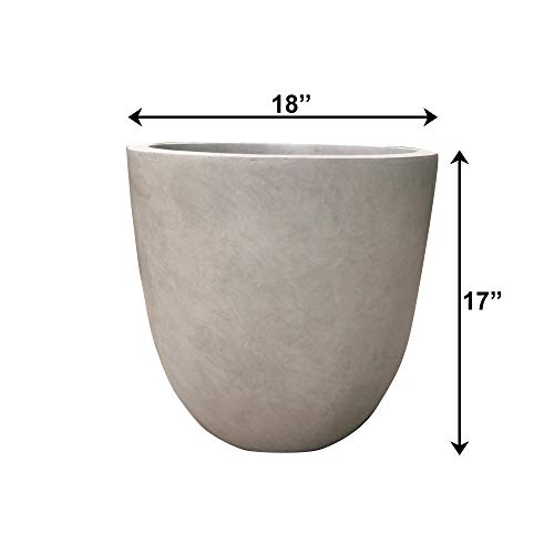 18 Inch Round Concrete Planter for Indoor/Outdoor Use